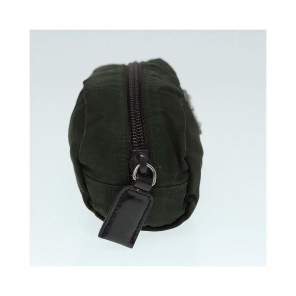 Pre Loved Prada Nylon Cosmetic Clutch Model Tessuto Women Khaki Clutch Bags - Picture 5 of 8
